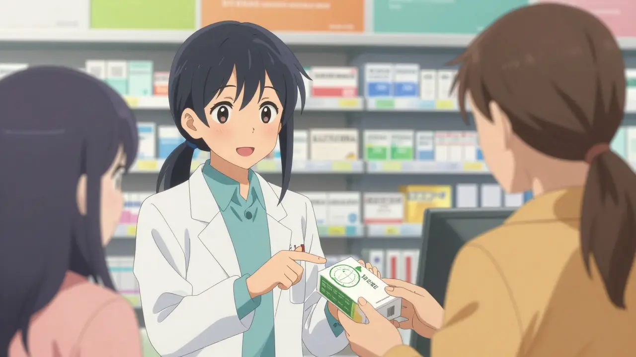 Pharmacist verifying medicine authenticity