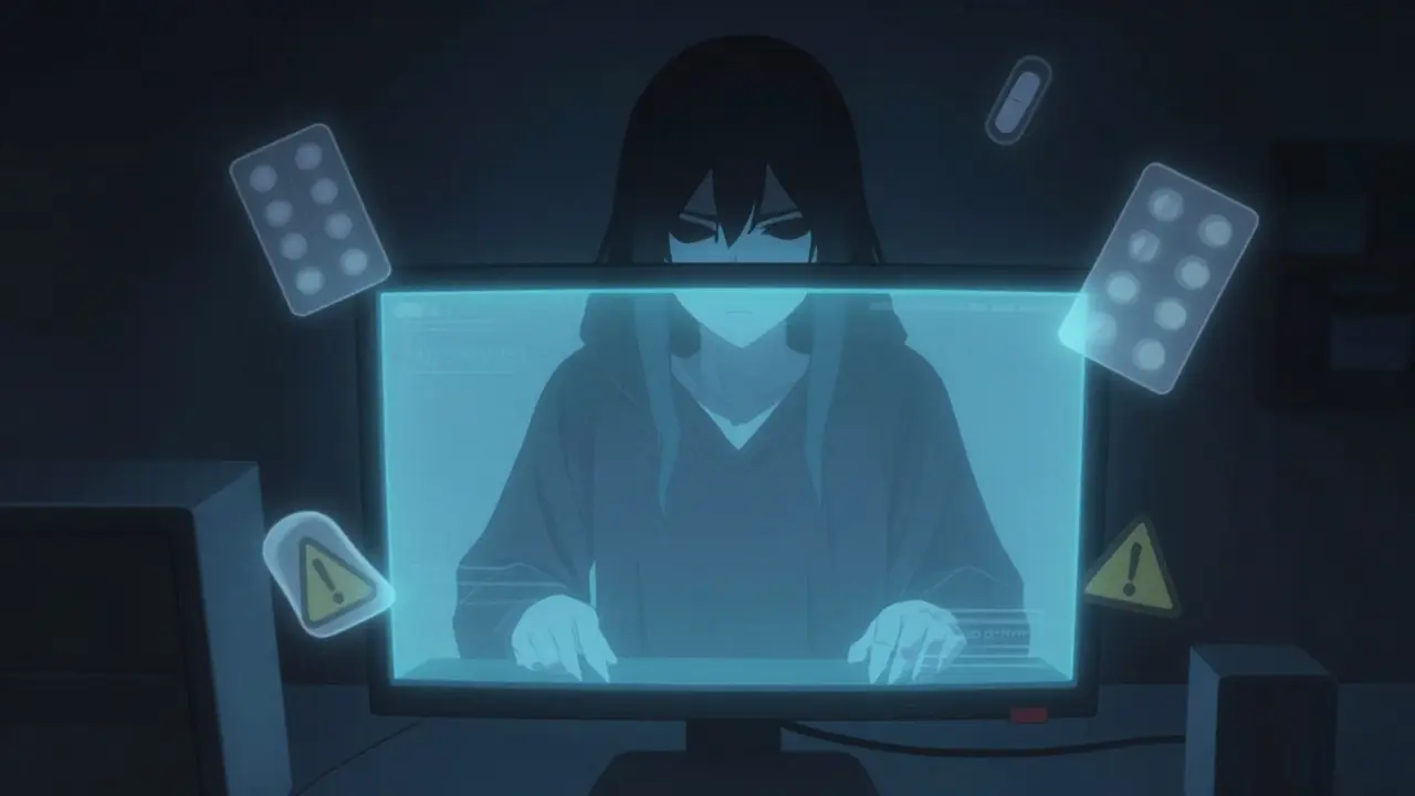 Shadowy figure selling drugs online