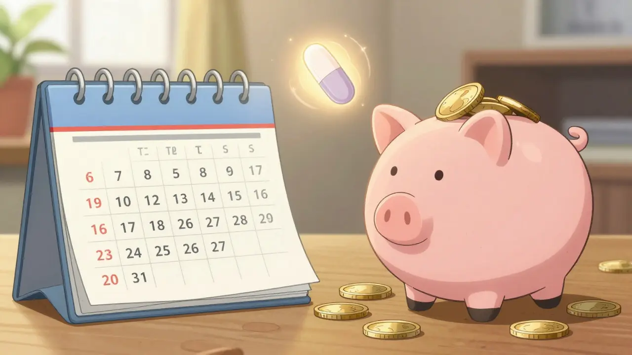 Conceptual art showing cost savings and long-term health