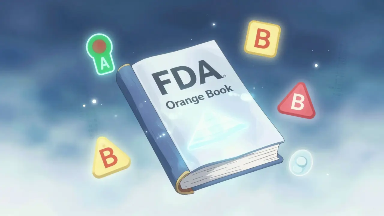 Glowing Orange Book surrounded by floating safety rating symbols in anime style.