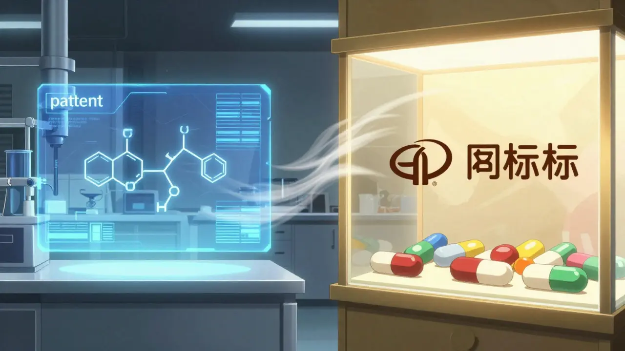Conceptual art showing lab science versus brand identity