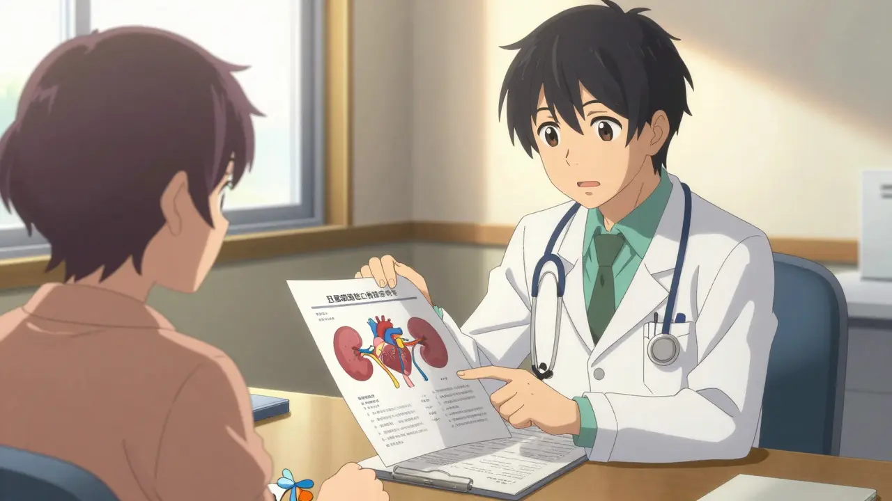 Doctor explaining medication risks to a patient